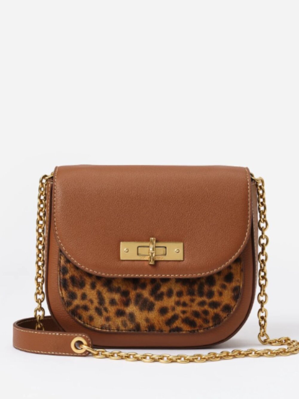 The Waverly Leather Handbag in Leopard